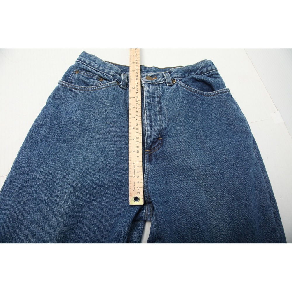 Vintage L.L. Bean Double L Jeans Womens 28x28 Blue Fleece Lined Relaxed Fit 90s - Picture 10 of 16